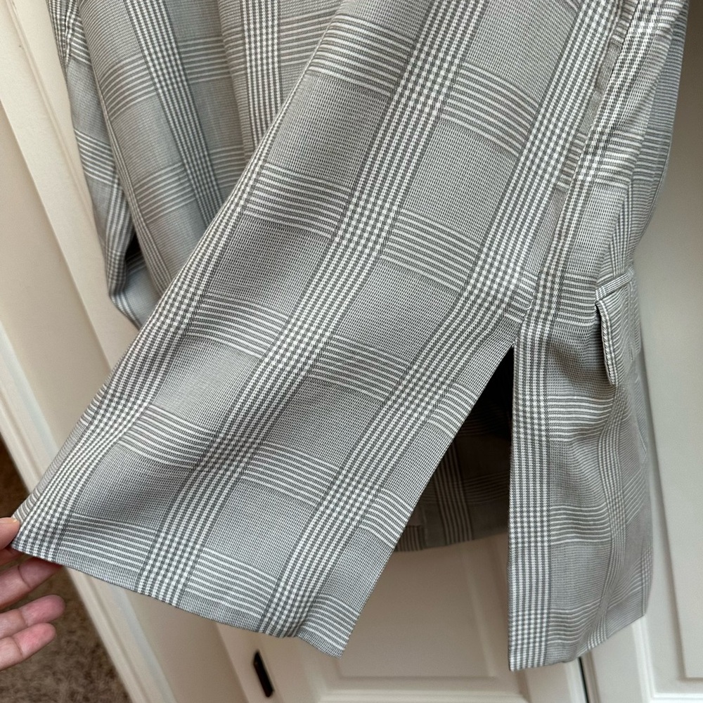 Abercrombie & Fitch Gray & White Plaid Blazer Size Large - Picture 10 of 15